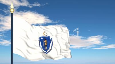 Flag of the state of Massachusetts USA