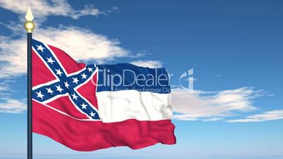 Flag of the state of  Mississippi USA