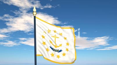 Flag of the state of Rhode Island USA