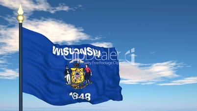 Flag of the state of Wisconsin USA