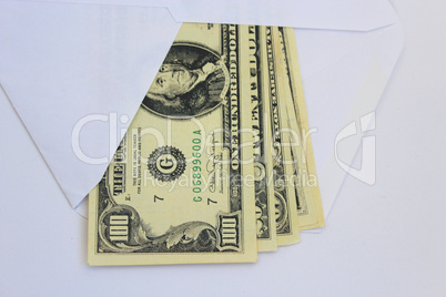 dollar bank notes in envelope