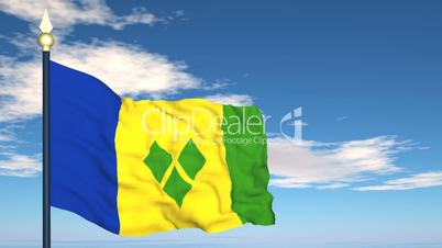 Flag Of Saint Vincent and the Grenadines