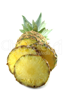 ripe pineapple with slices