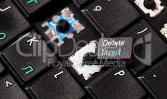 Laptop keyboard with broken key