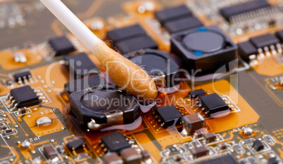 Motherboard with cotton stick
