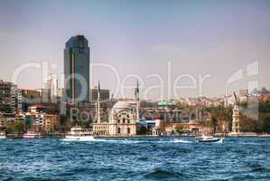 istanbul cityscape with nusretiye mosque