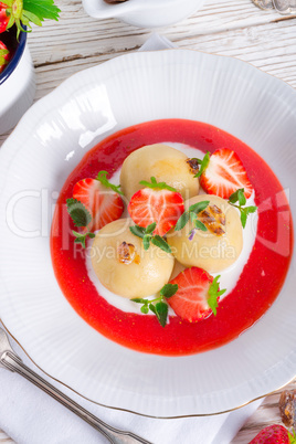 dumplings with strawberries