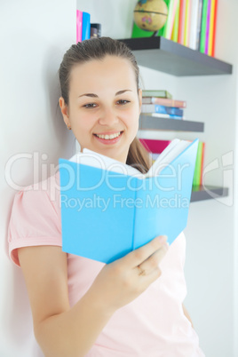 young attractive lady with a book