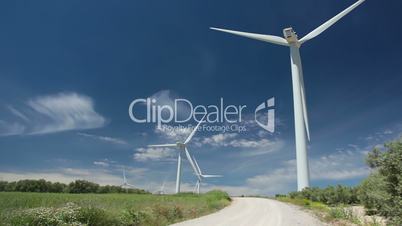 Wind power and blue sky