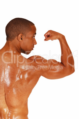 Man showing his biceps.