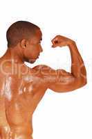 Man showing his biceps.