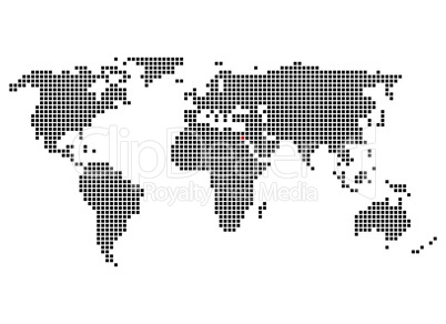 Weltkarte mit Markierung von Kairo