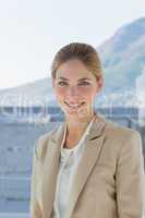 Portrait of a smiling businesswoman in a modern office