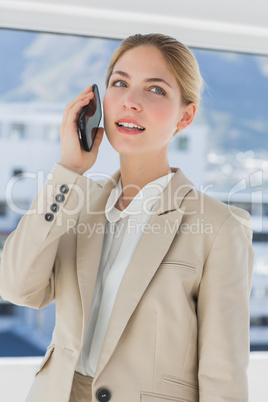 Serious businesswoman having a call