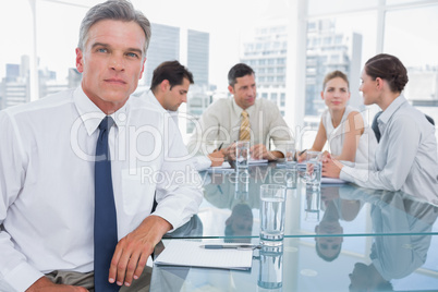 Serious businessman in a meeting