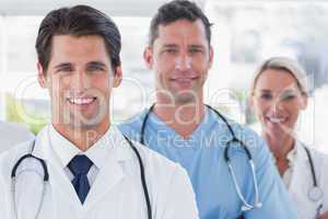 Three cheerful doctors