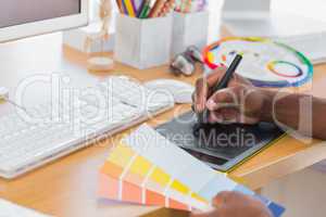 Designer using graphics tablet