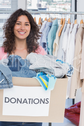 Woman volunteer smiling