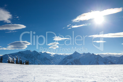 winter with ski slopes of kaprun resort