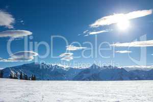 winter with ski slopes of kaprun resort