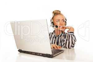 businesswoman working on laptop