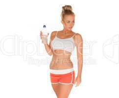 fitness woman drinking water