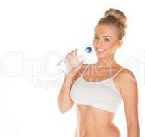 fitness woman drinking water