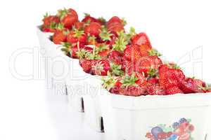 Frische Erdbeeren in Pappschachtel