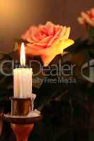 Candle And Rose