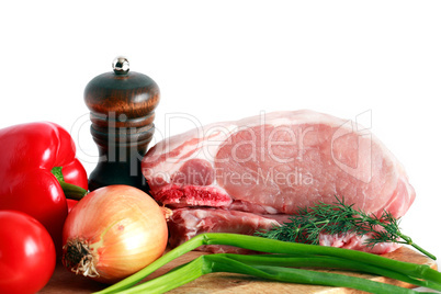 Raw Meat And Vegetables
