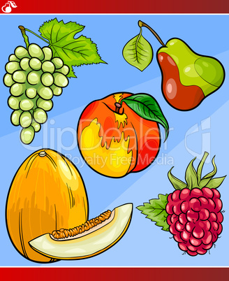 fruits set cartoon illustration