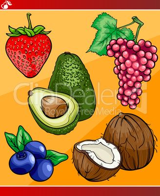 fruits set cartoon illustration