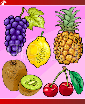 fruits set cartoon illustration