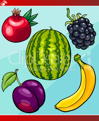fruits set cartoon illustration