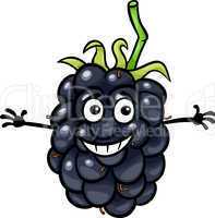 funny blackberry fruit cartoon illustration