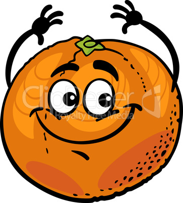 funny orange fruit cartoon illustration