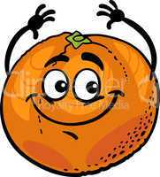 funny orange fruit cartoon illustration