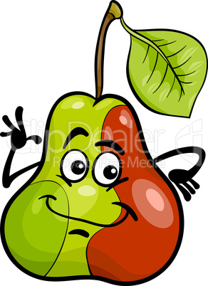 funny pear fruit cartoon illustration