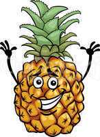funny pineapple fruit cartoon illustration