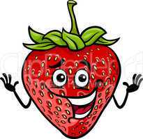 funny strawberry fruit cartoon illustration