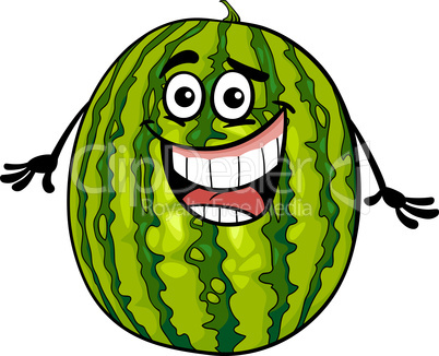 funny watermelon fruit cartoon illustration