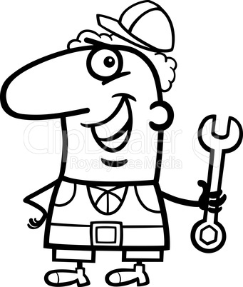 worker cartoon coloring page