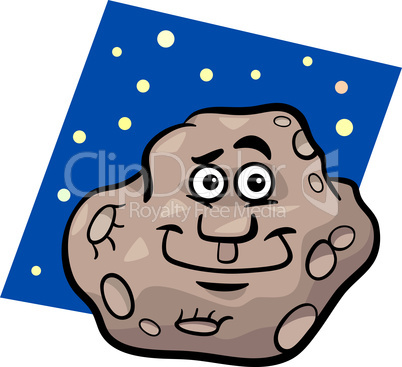 funny asteroid cartoon illustration