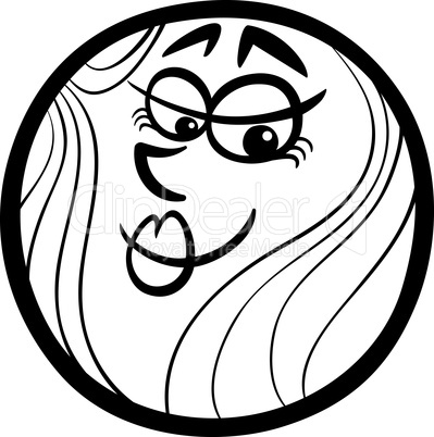 venus planet cartoon coloring page