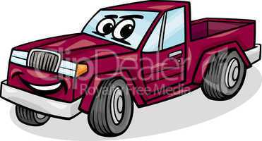 pickup car character cartoon illustration