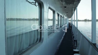 deck of the cruise ship. river volga, russia.