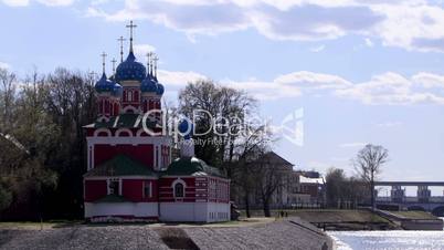 church of the dmitry in uglich, russia. time lapse.