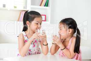 Children drinking milk.
