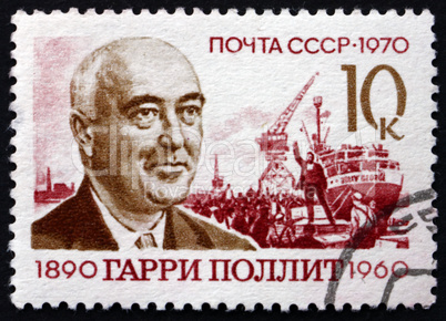 postage stamp russia 1970 harry pollitt, british labor leader