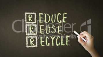 Reduce, Reuse, Recycle Chalk Drawing